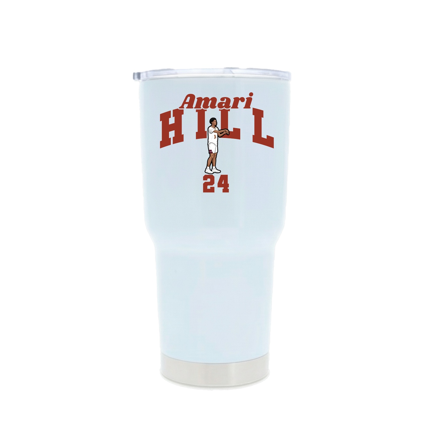 30oz Stainless Steel Tumbler — Signature Arch in White