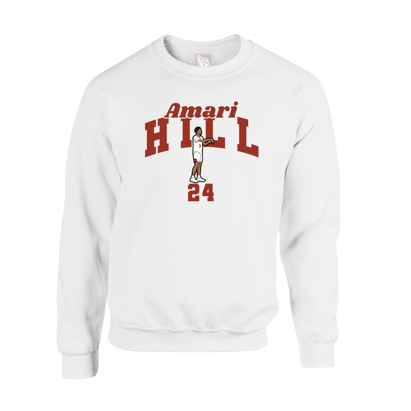 Fleece Crew — Signature Arch in White