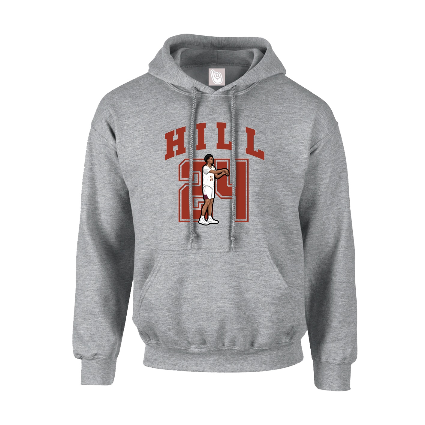 Youth Hoodie — Number in Grey