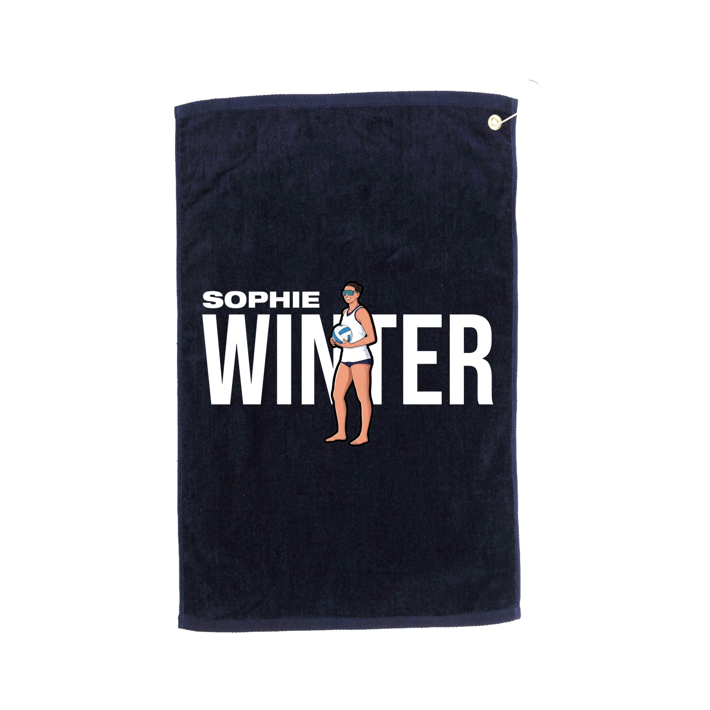 Golf Towel — Player Name in Navy