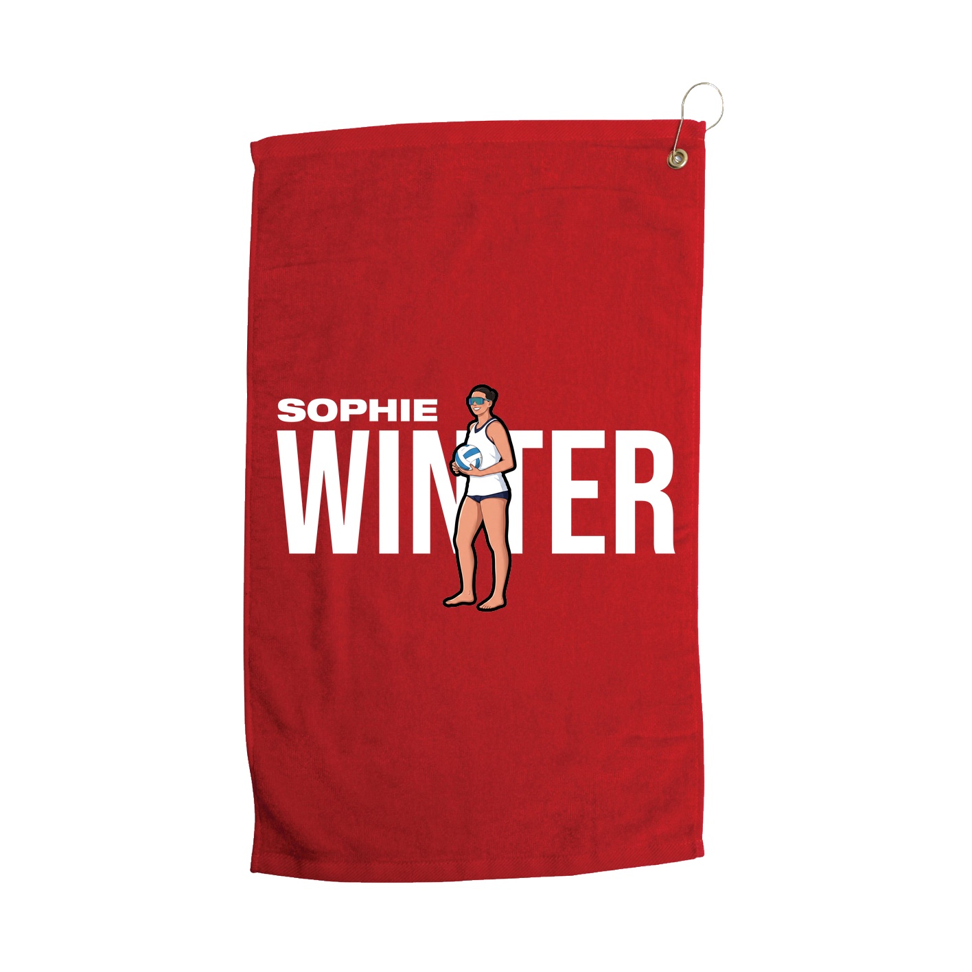Golf Towel — Player Name in Red