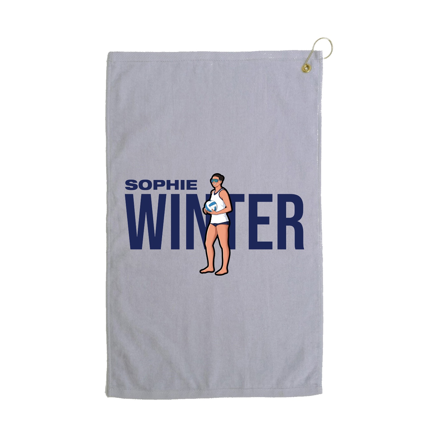 Golf Towel — Player Name in Grey