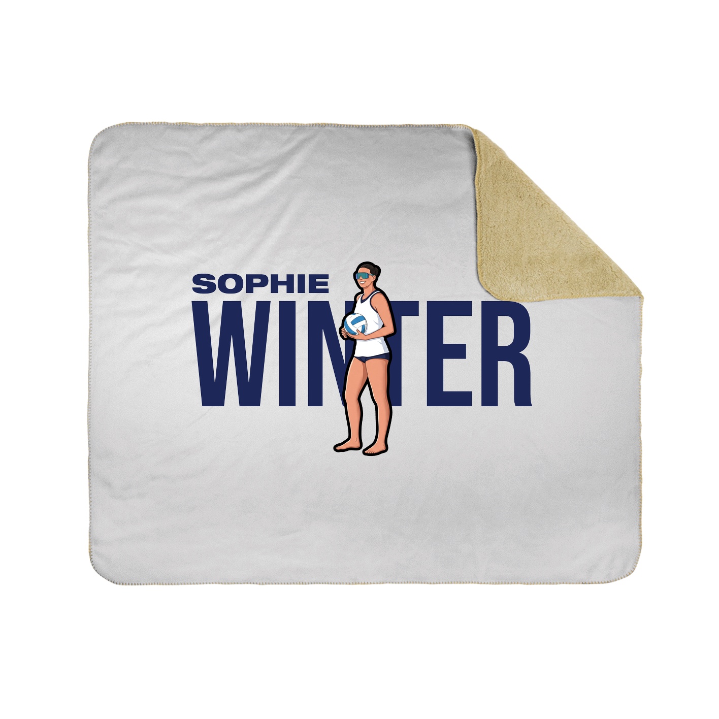 Throw Blanket — Player Name in White