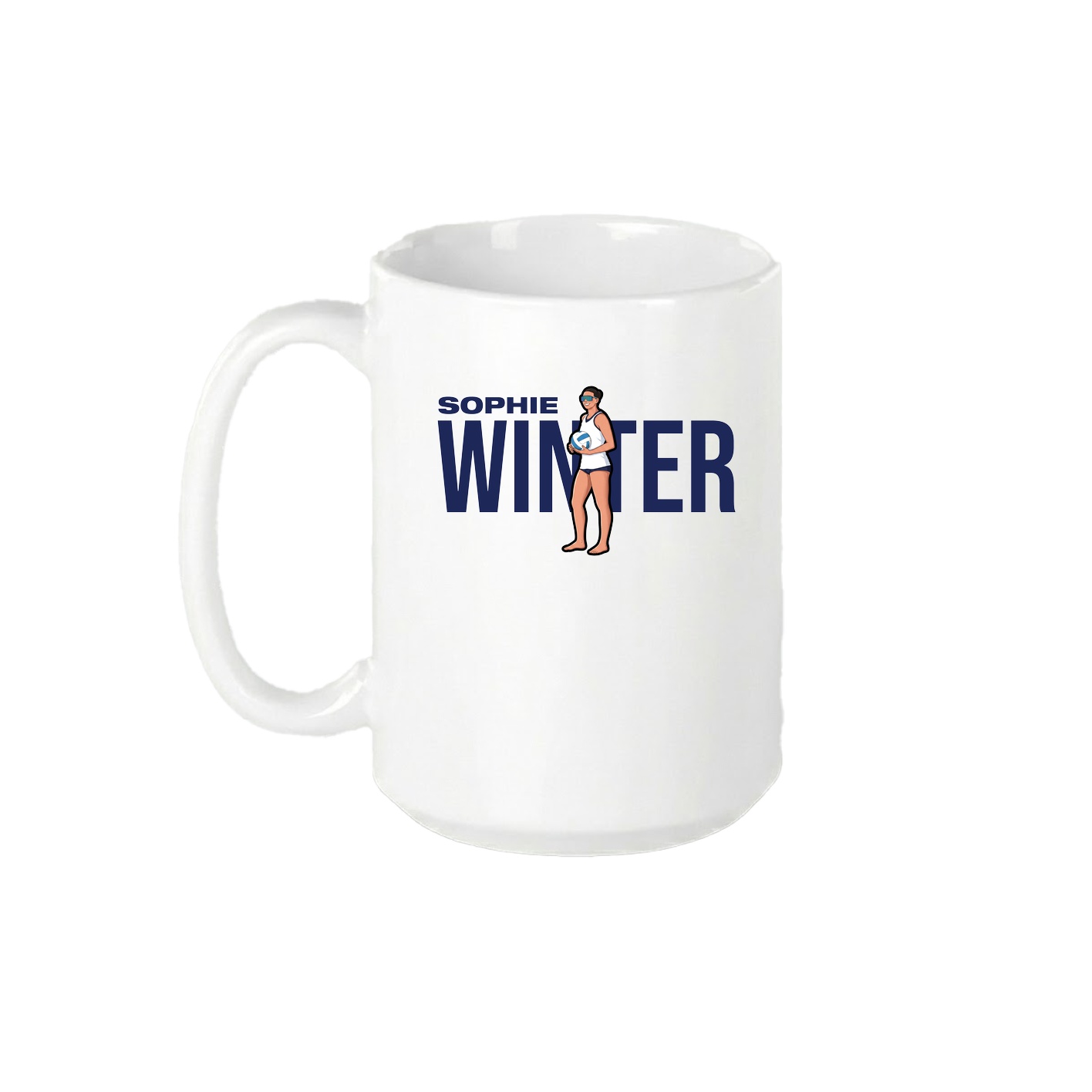 15oz Coffee Mug — Player Name in White