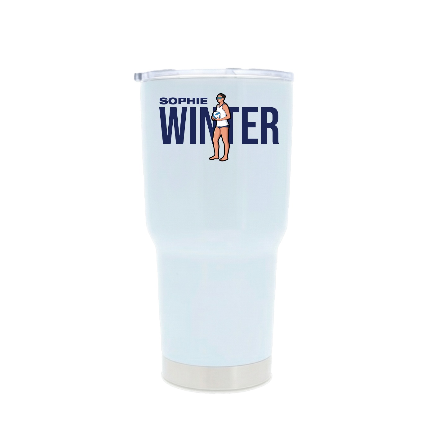 30oz Stainless Steel Tumbler — Player Name in White