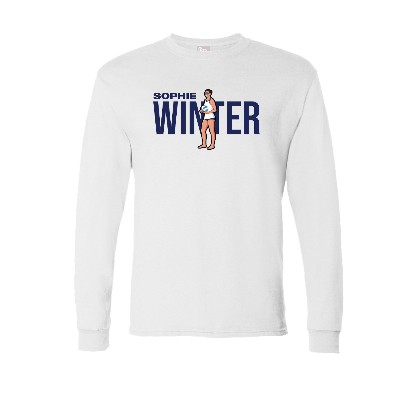 Long Sleeve Tee — Player Name in White
