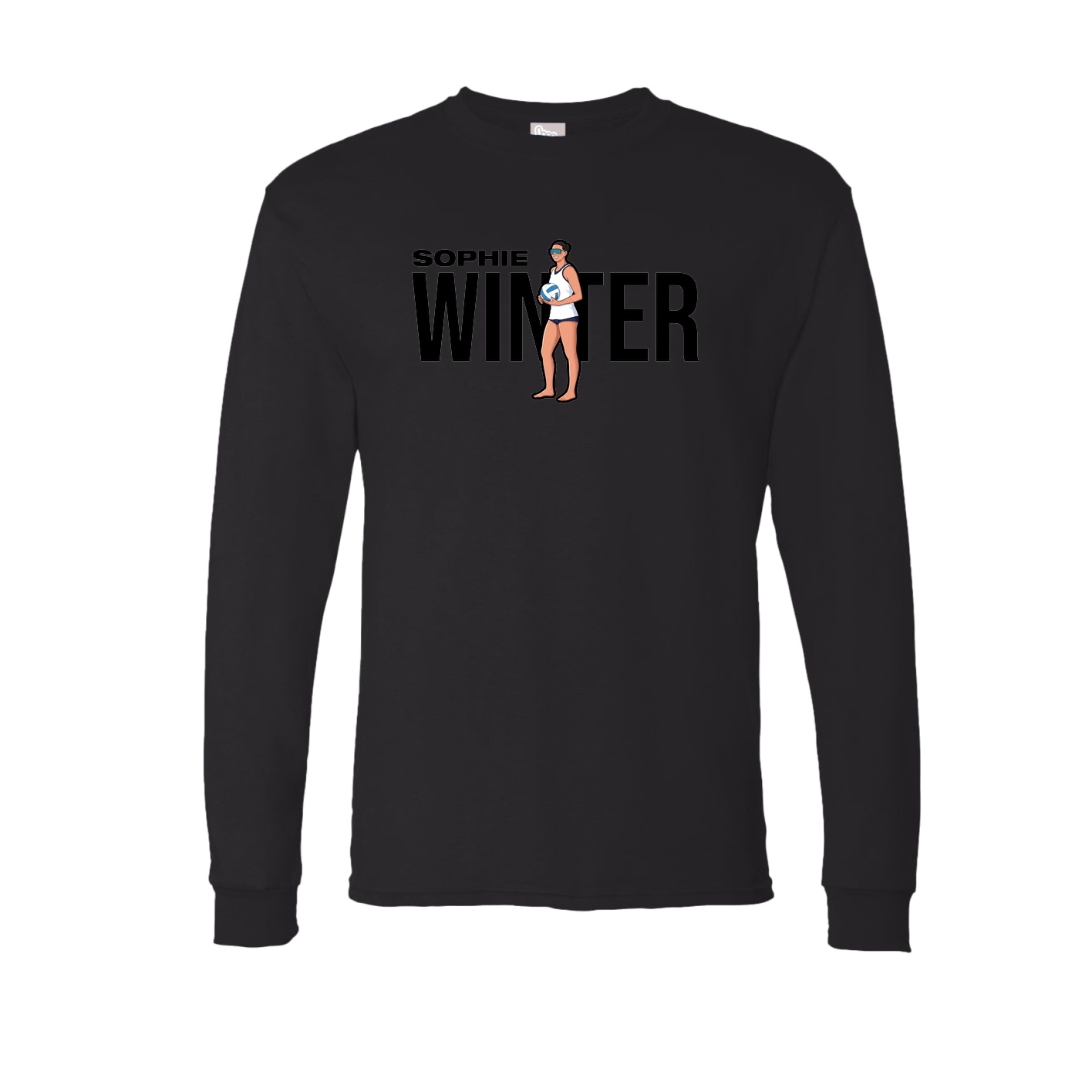 Long Sleeve Tee — Player Name in Black