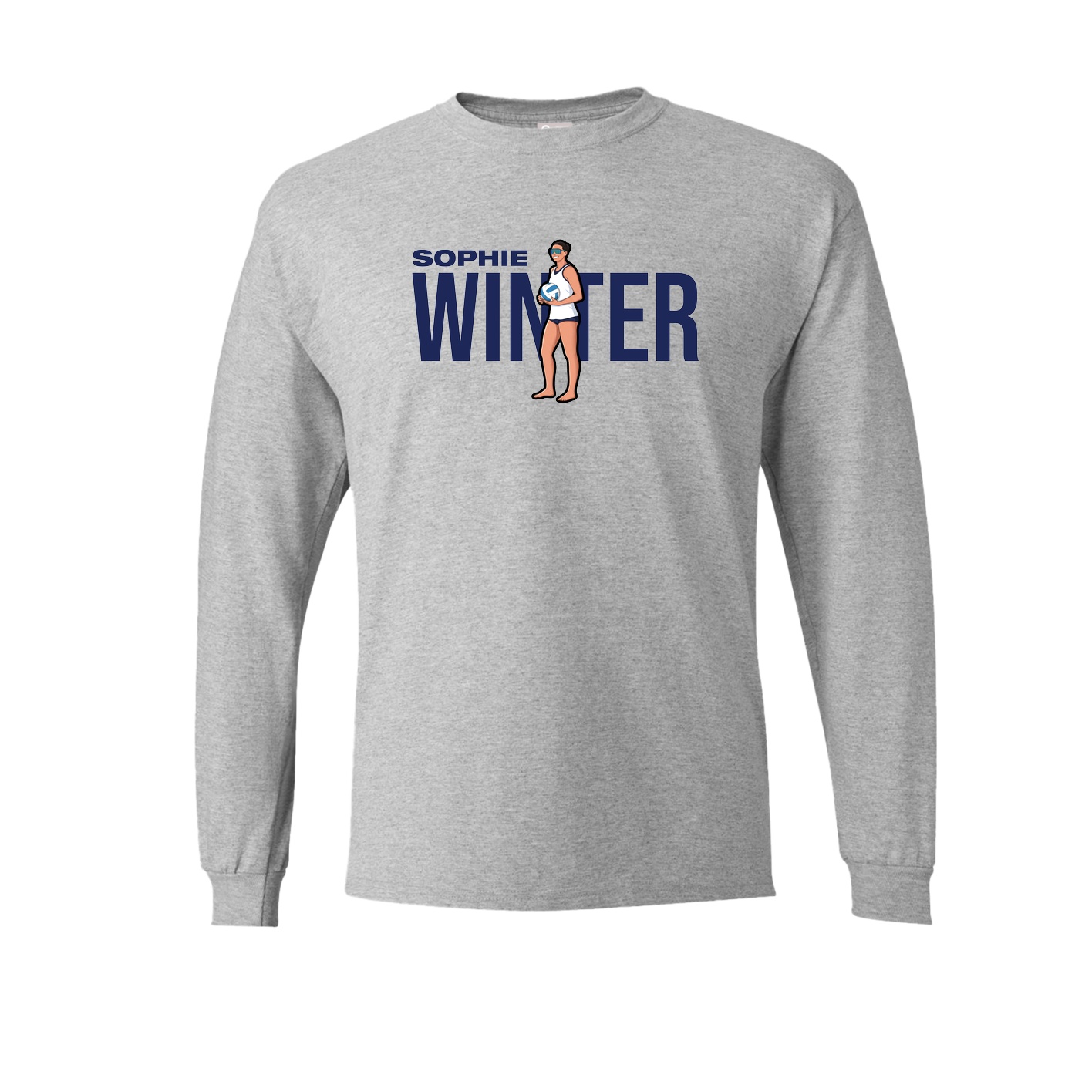 Long Sleeve Tee — Player Name in Grey