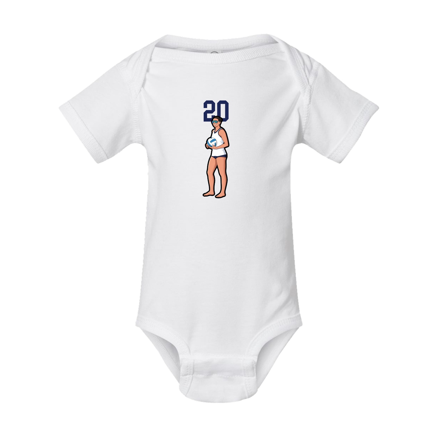 Baby Onesie — Number Top in White