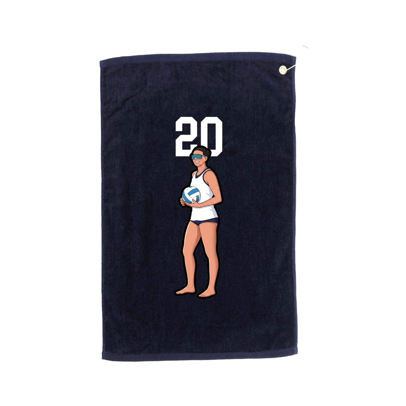 Golf Towel — Number Top in Navy