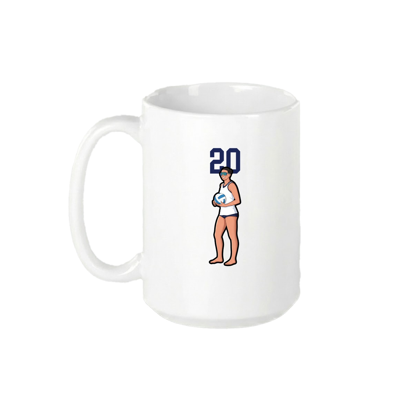 15oz Coffee Mug — Number Top in White