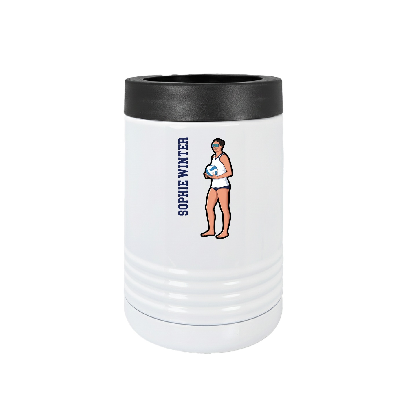 Beverage Holder — Name Vertical in White