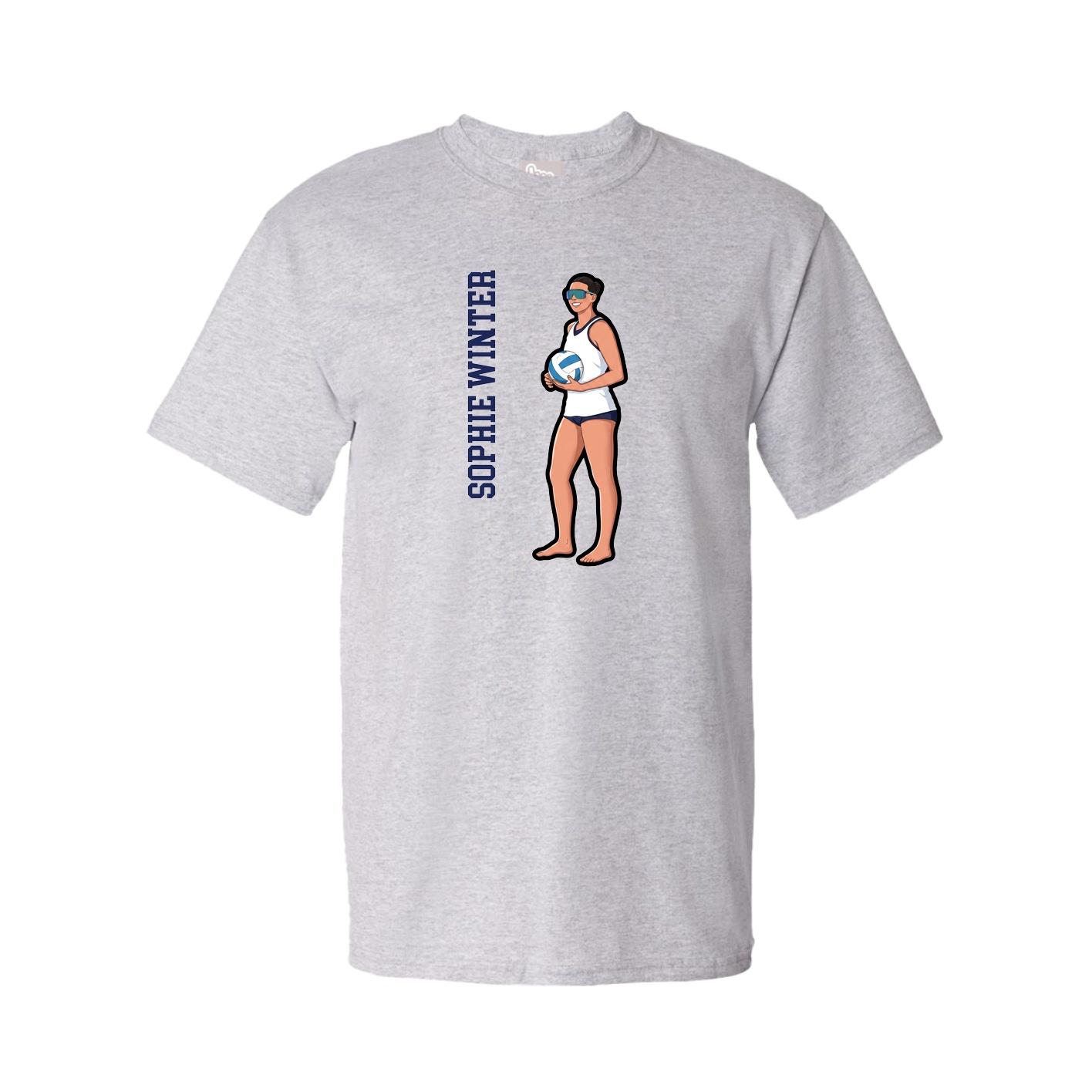Youth Tee — Name Vertical in Grey