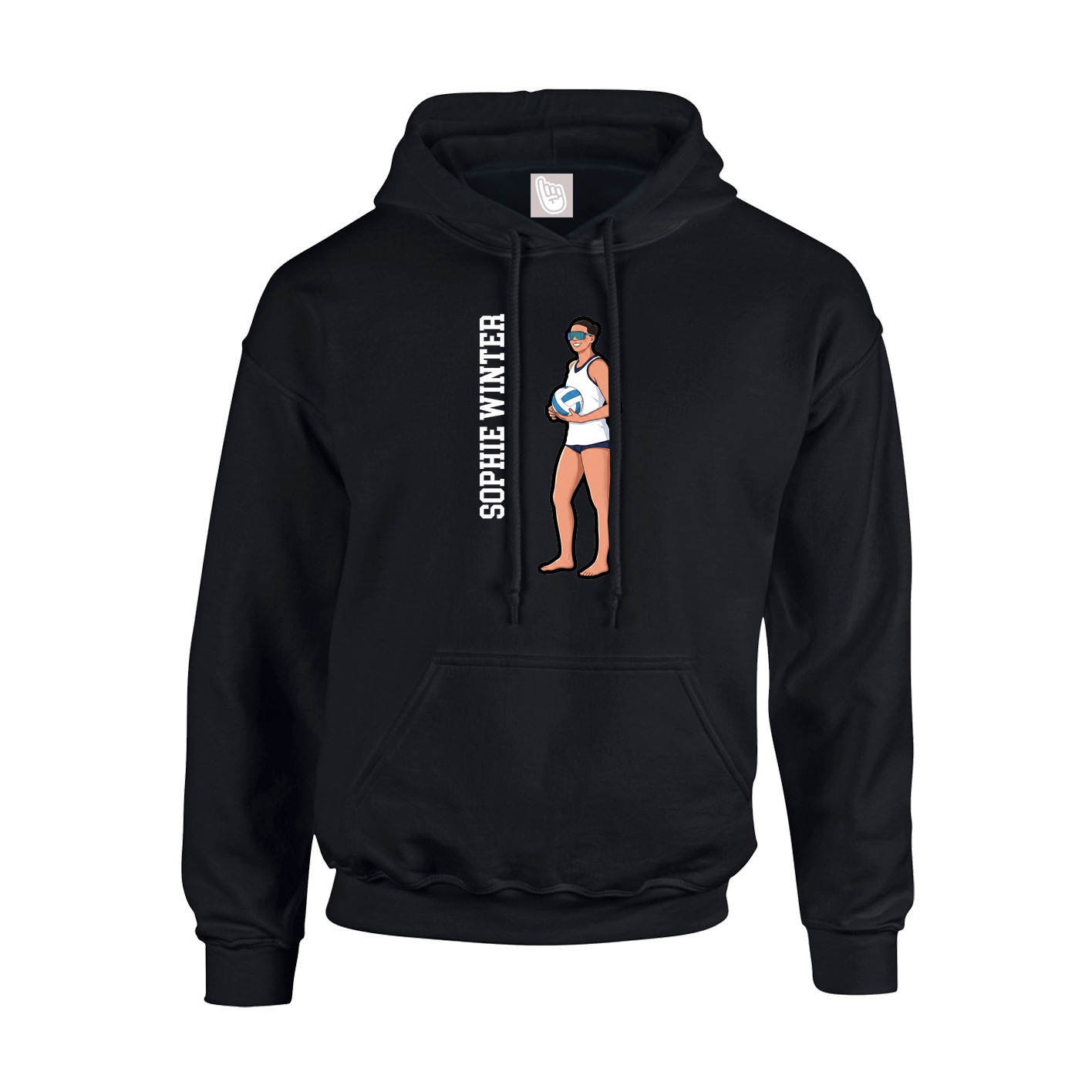 Youth Hoodie — Name Vertical in Black
