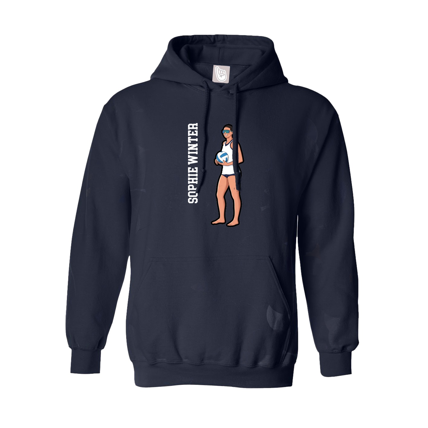 Youth Hoodie — Name Vertical in Navy