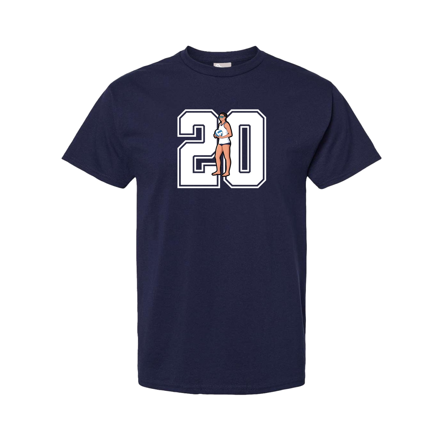 Youth Tee — Number in Navy