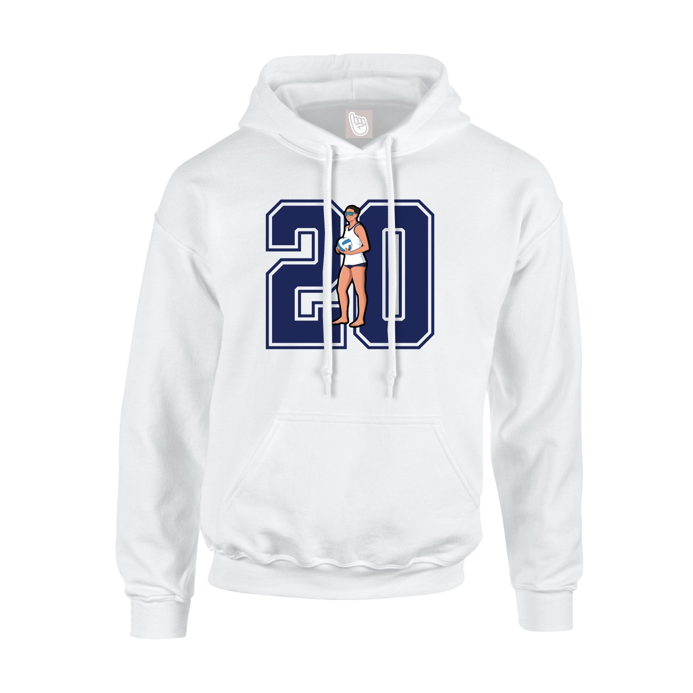 Hoodie — Number in White