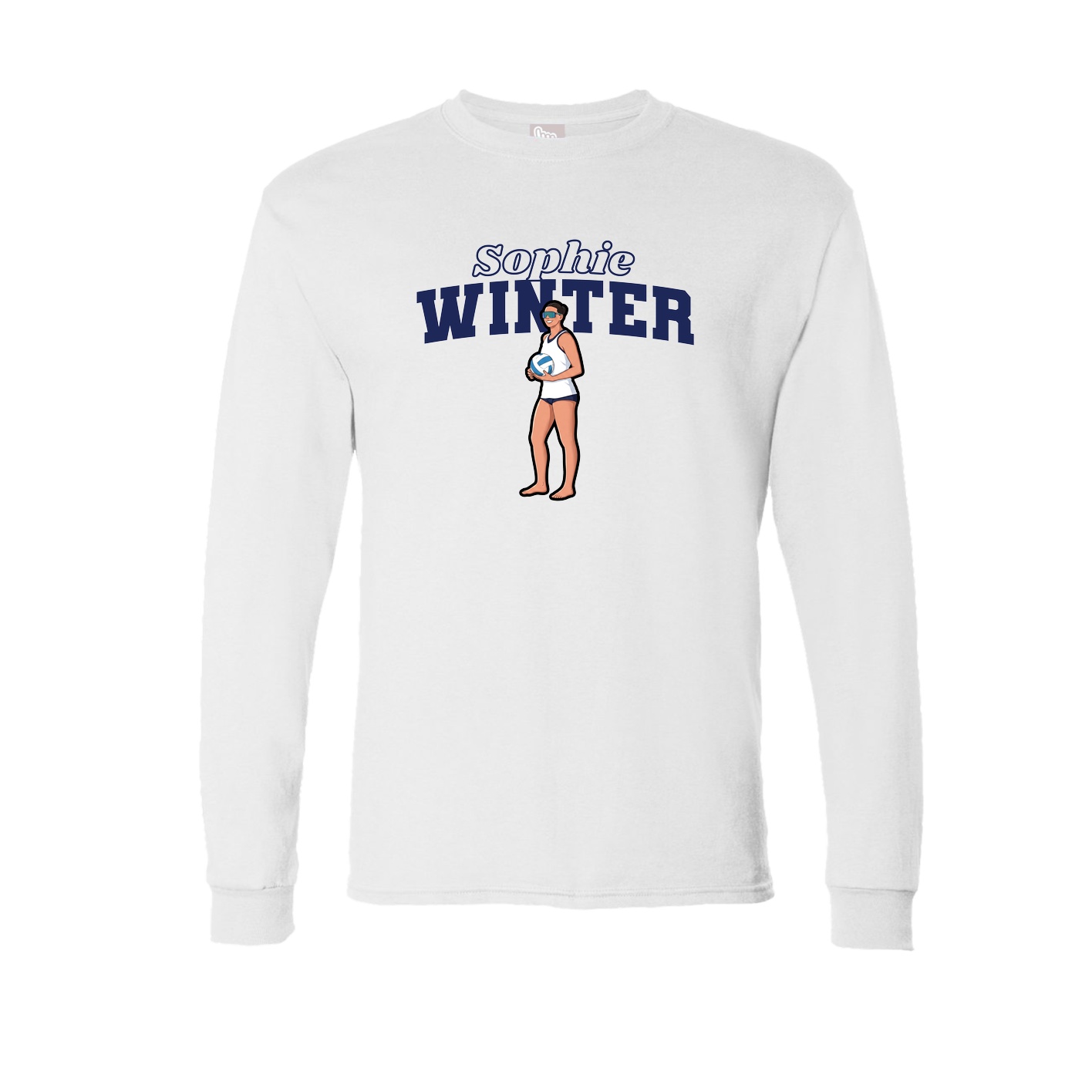 Long Sleeve Tee — Name Arch in White