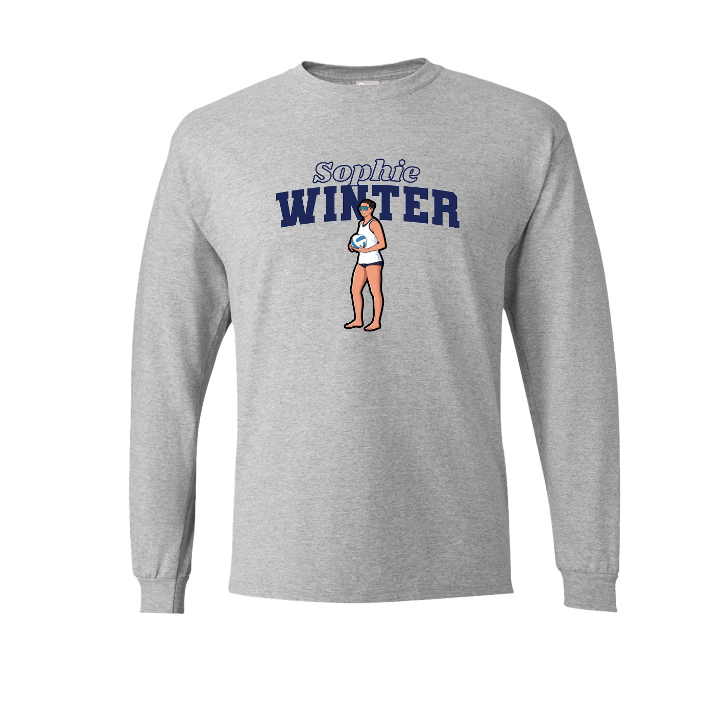Long Sleeve Tee — Name Arch in Grey