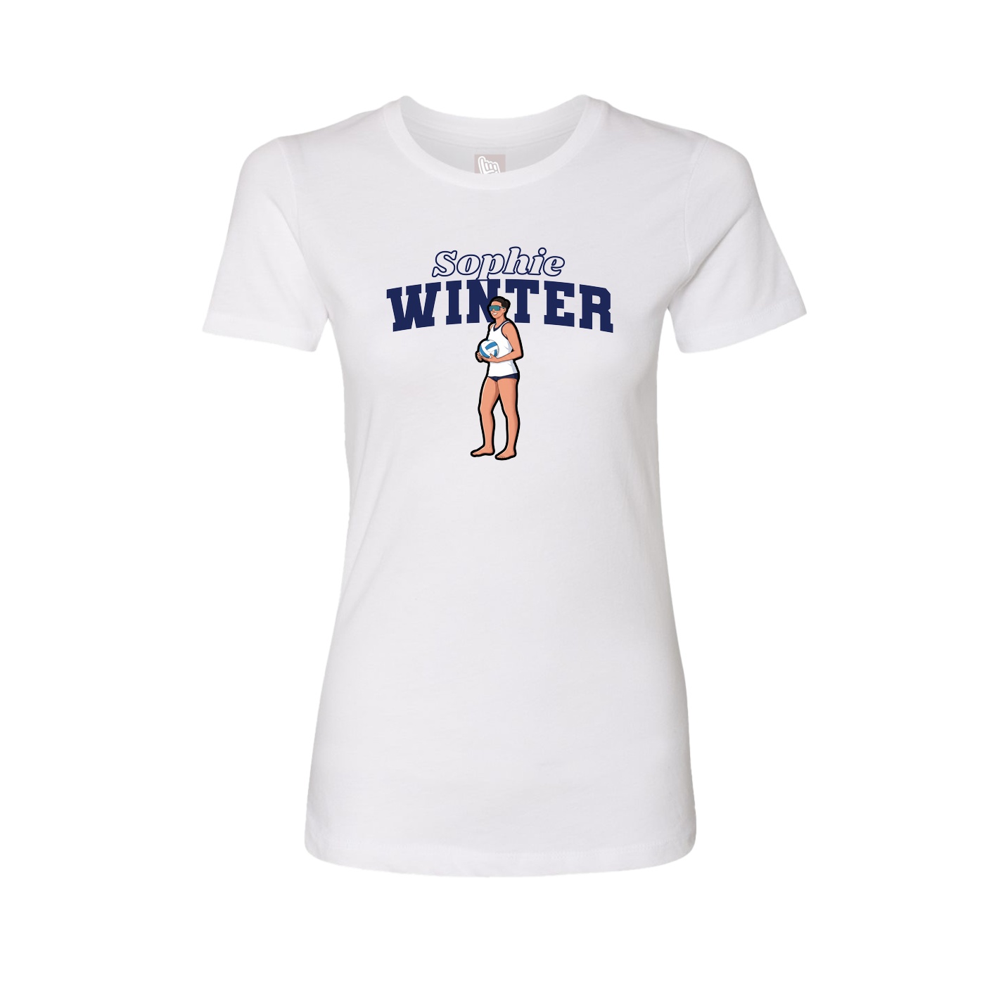 Womens Tee — Name Arch in White