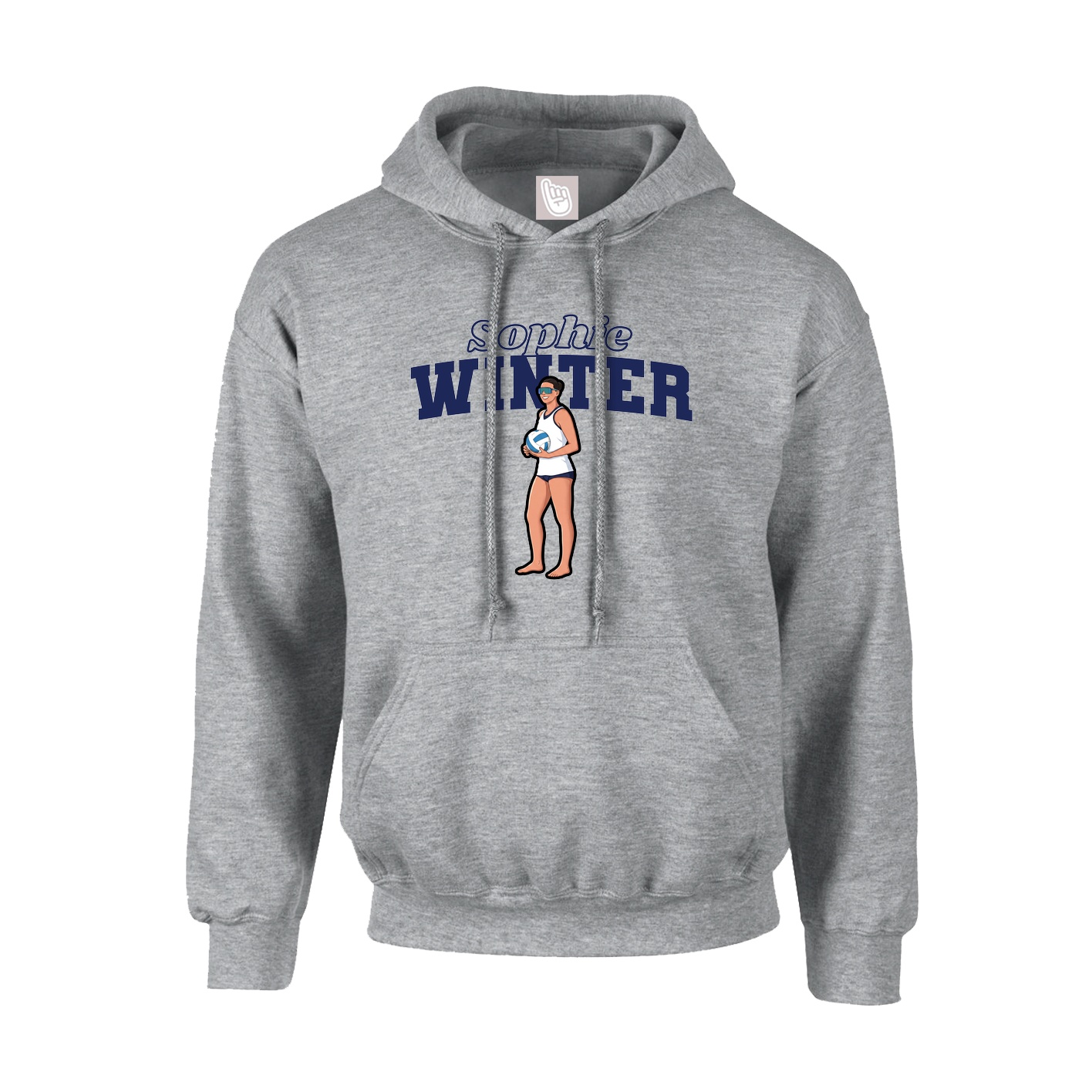 Youth Hoodie — Name Arch in Grey
