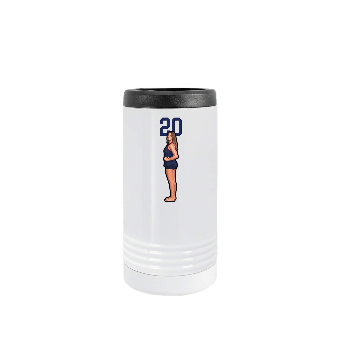 Slim Beverage Holder — Number Top in White