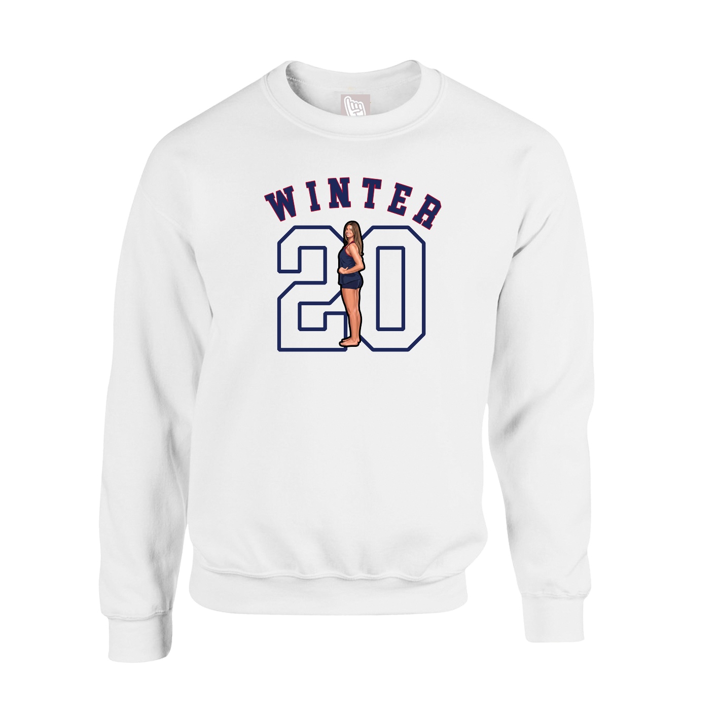 Fleece Crew — Shirsey Arch in White