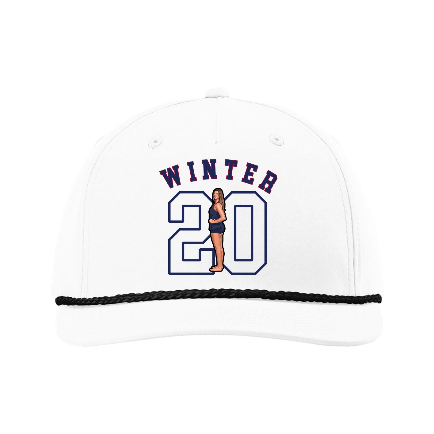 Five-Panel Classic Rope Cap — Shirsey Arch in White