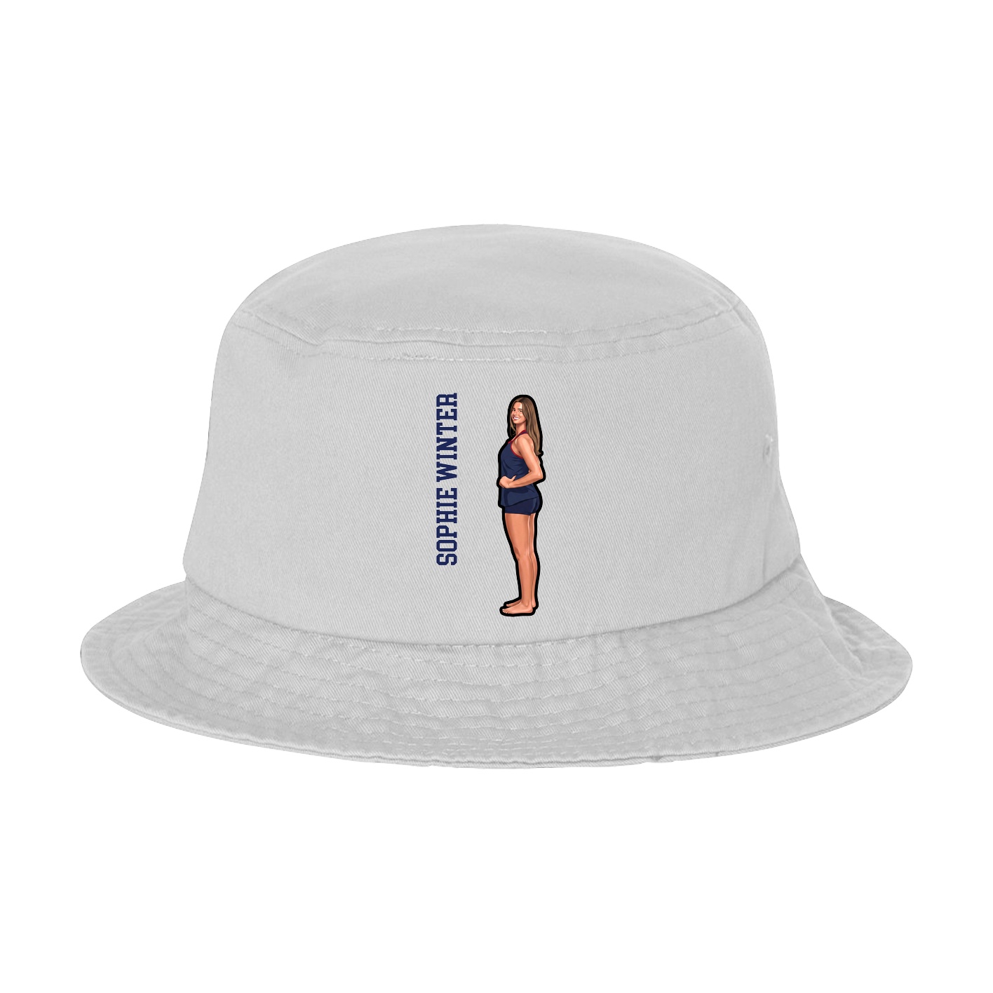 Bucket Cap — Name Vertical in White