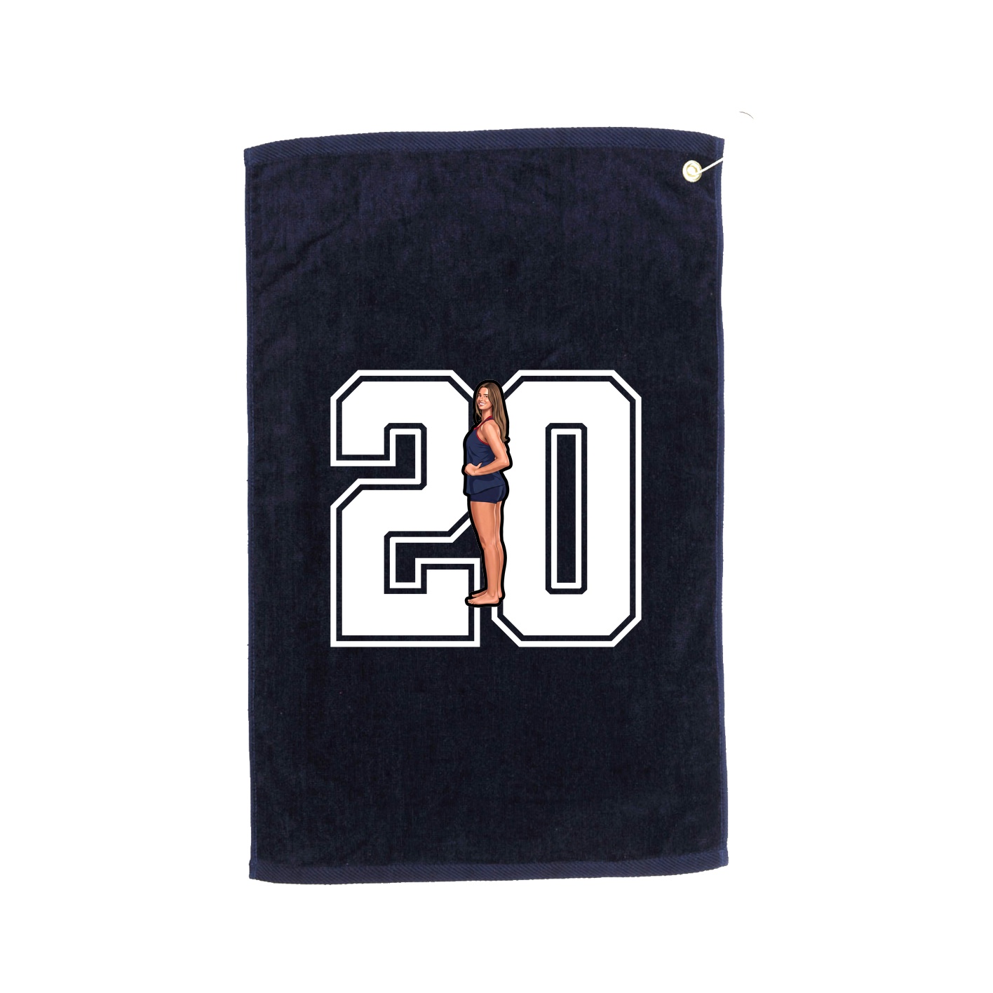Golf Towel — Number in Navy