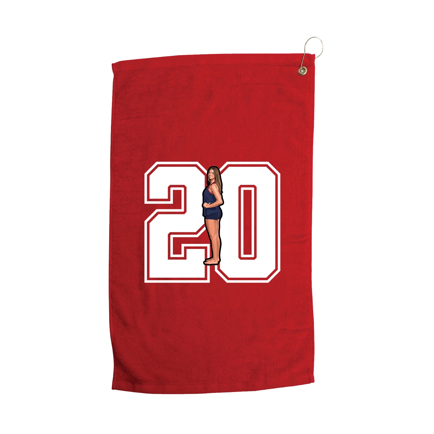 Golf Towel — Number in Red