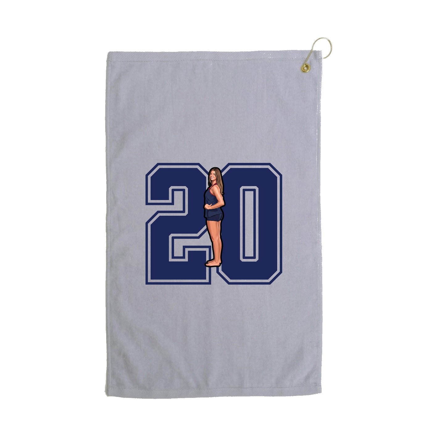 Golf Towel — Number in Grey