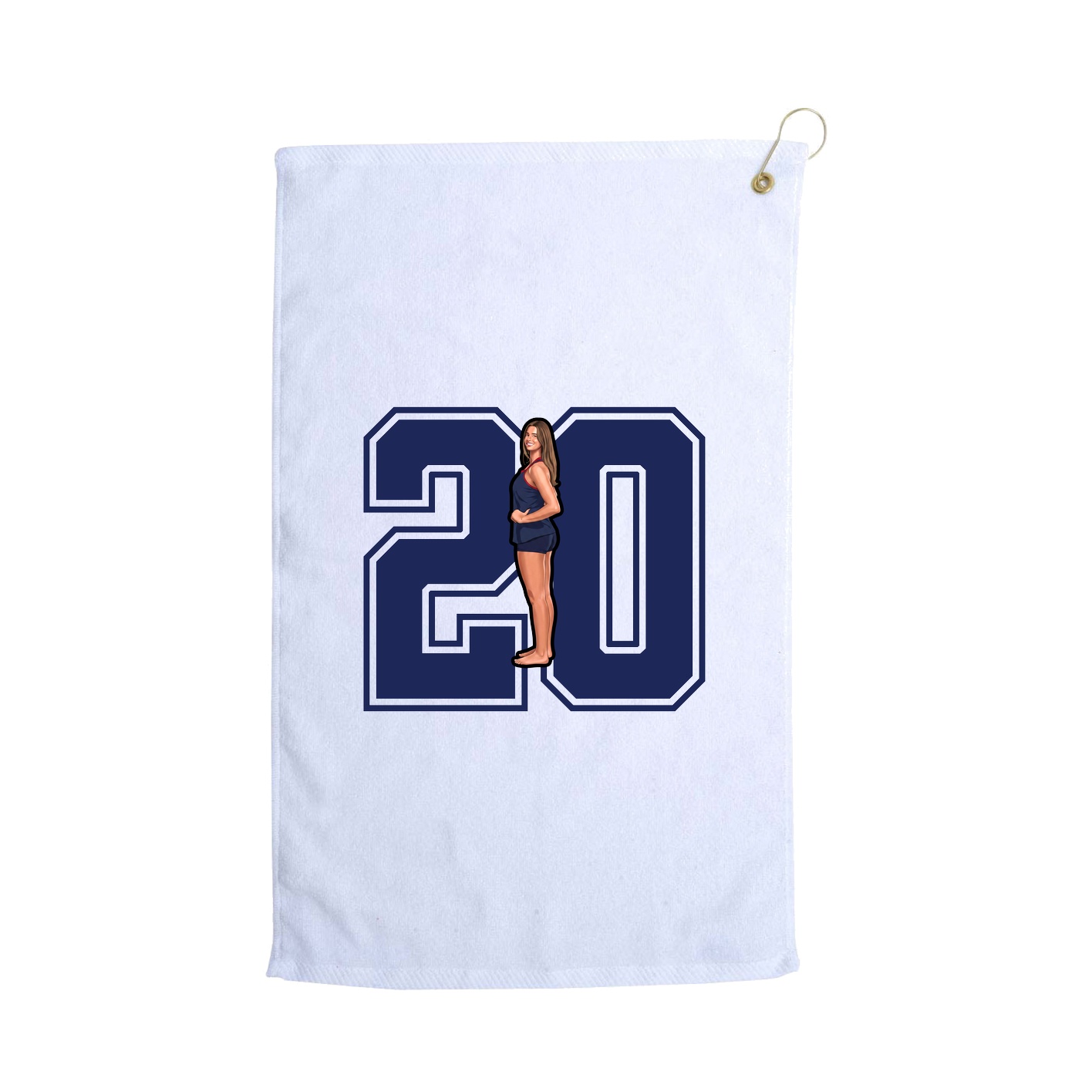 Golf Towel — Number in White