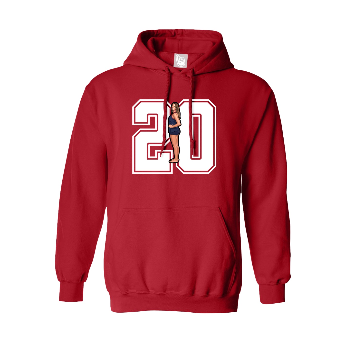 Hoodie — Number in Red