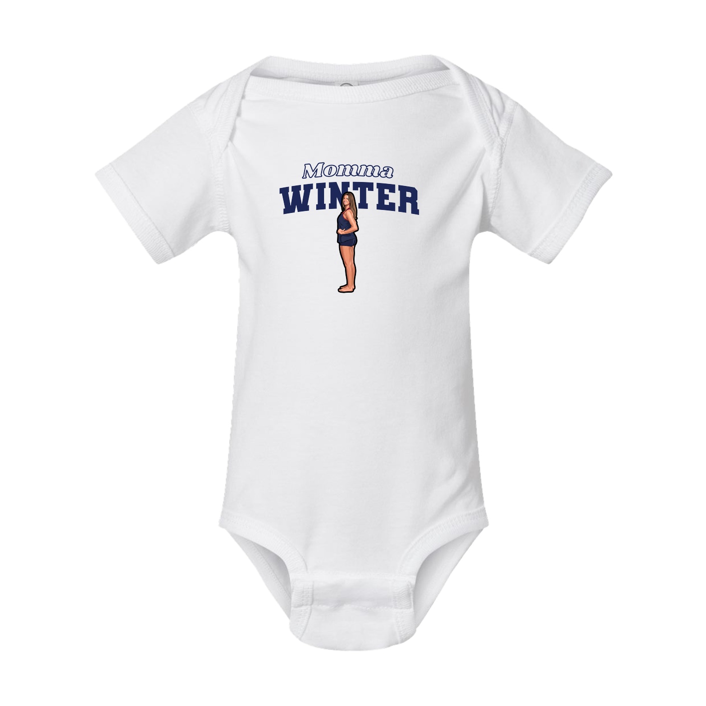 Baby Onesie — Mothers Day Block in White