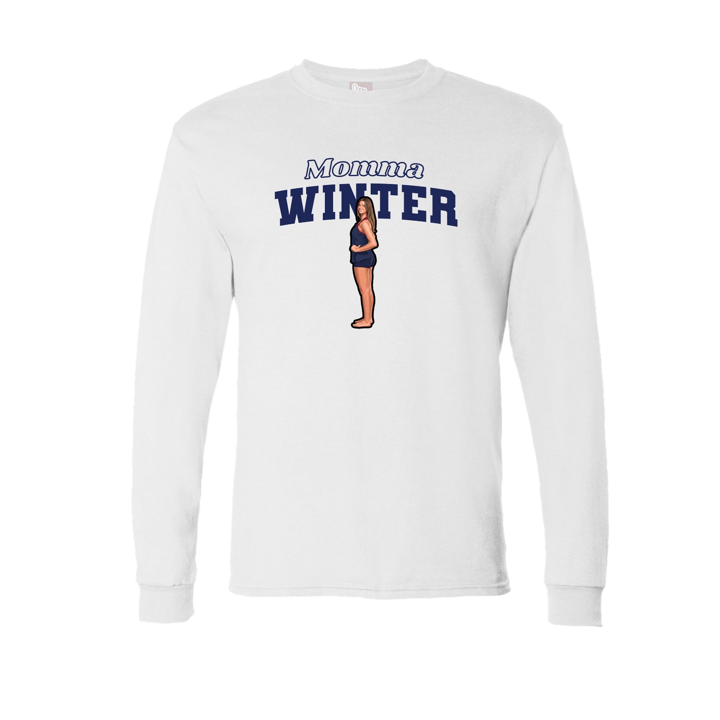 Long Sleeve Tee — Mothers Day Block in White
