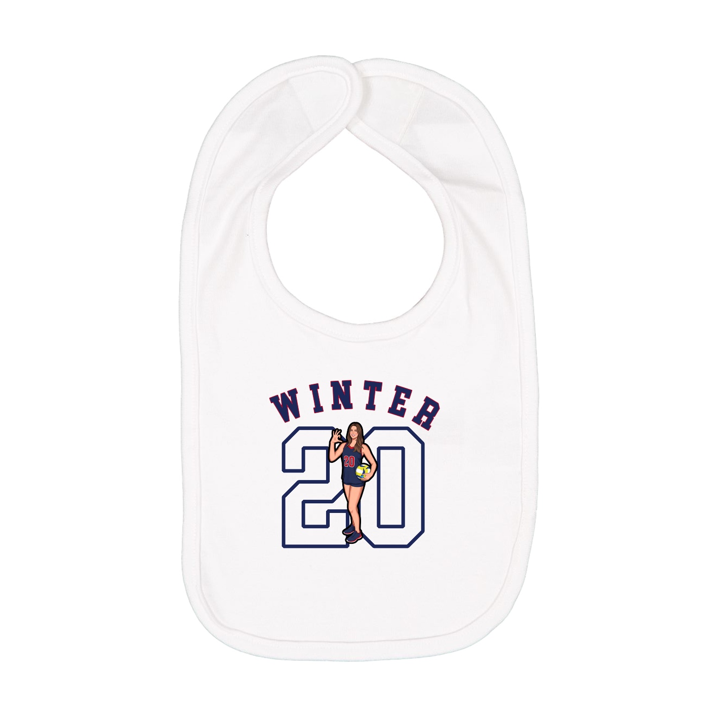Infant Bib — Shirsey Arch in White