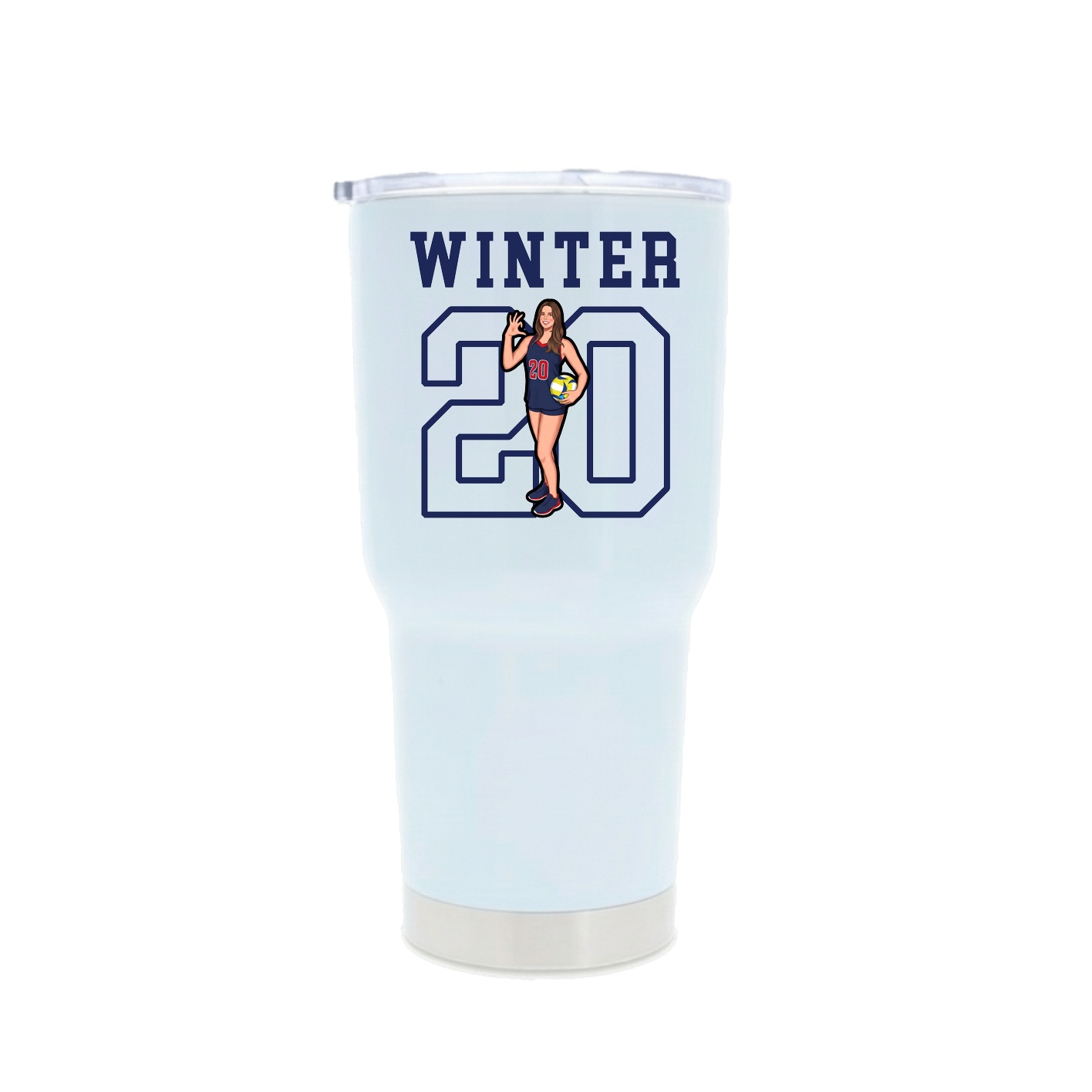 30oz Stainless Steel Tumbler — Shirsey in White