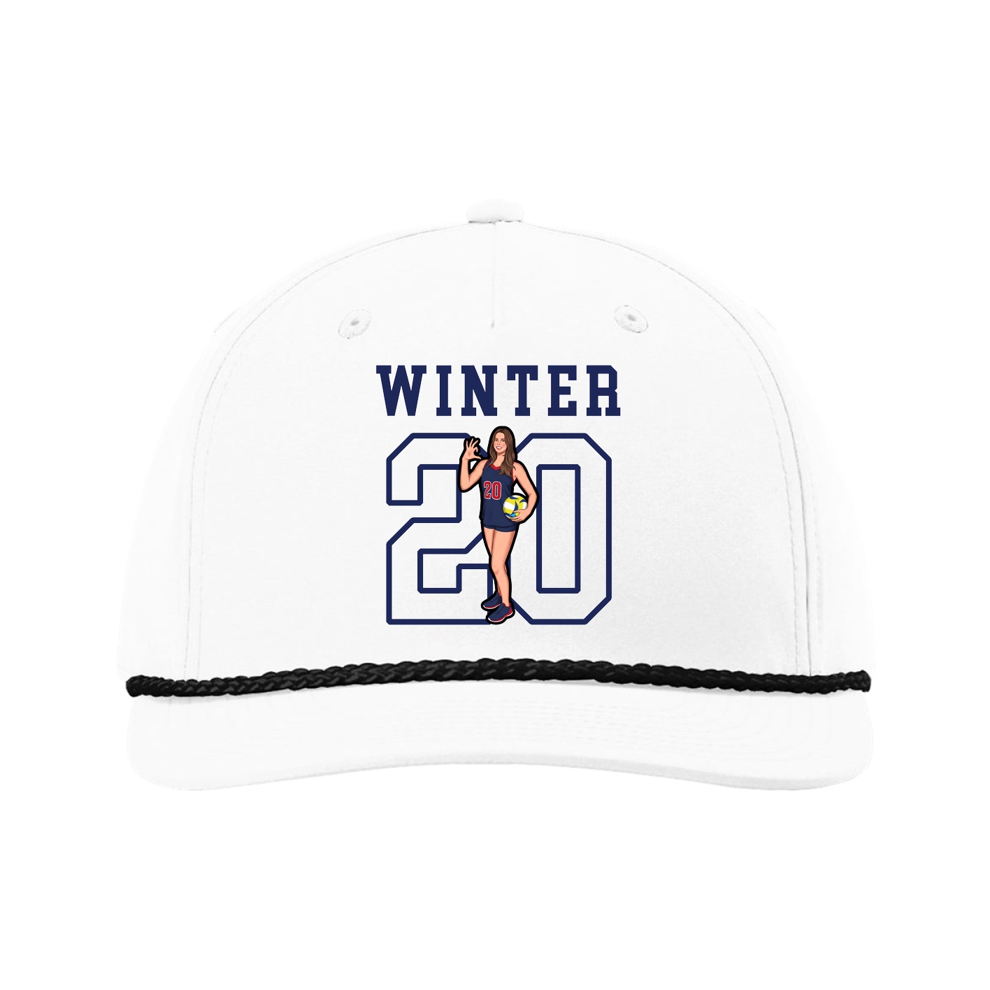 Five-Panel Classic Rope Cap — Shirsey in White