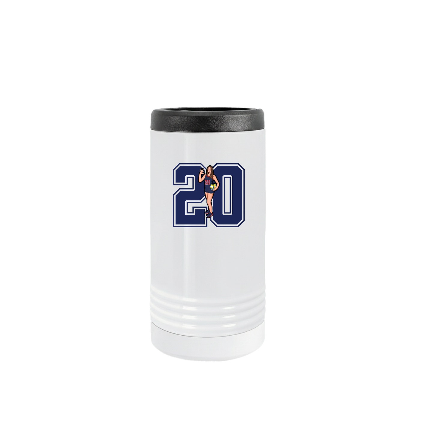Slim Beverage Holder — Number in White