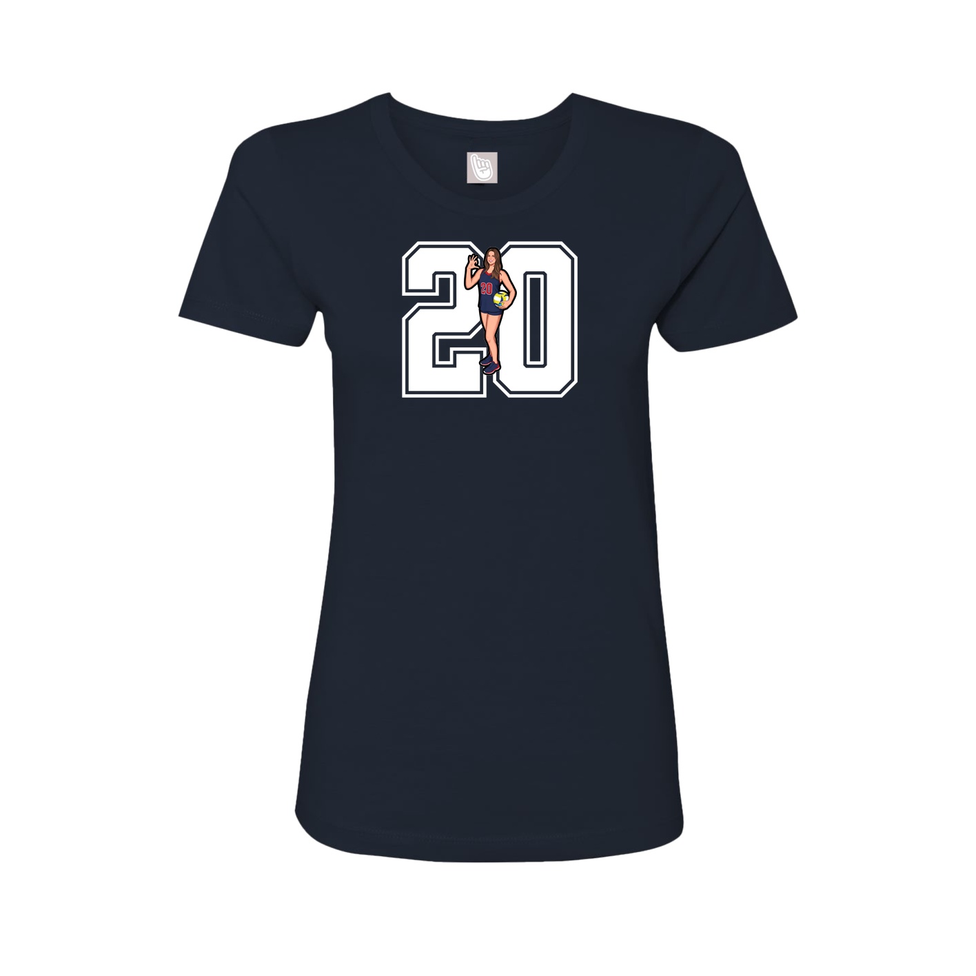 Womens Tee — Number in Navy