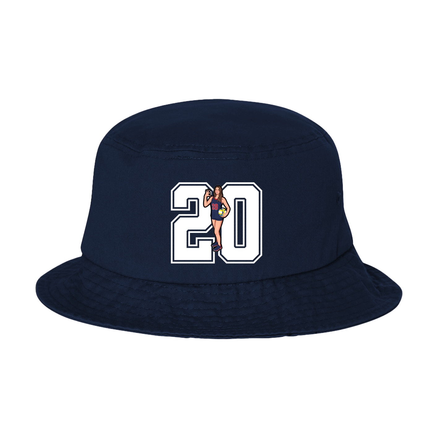 Bucket Cap — Number in Navy
