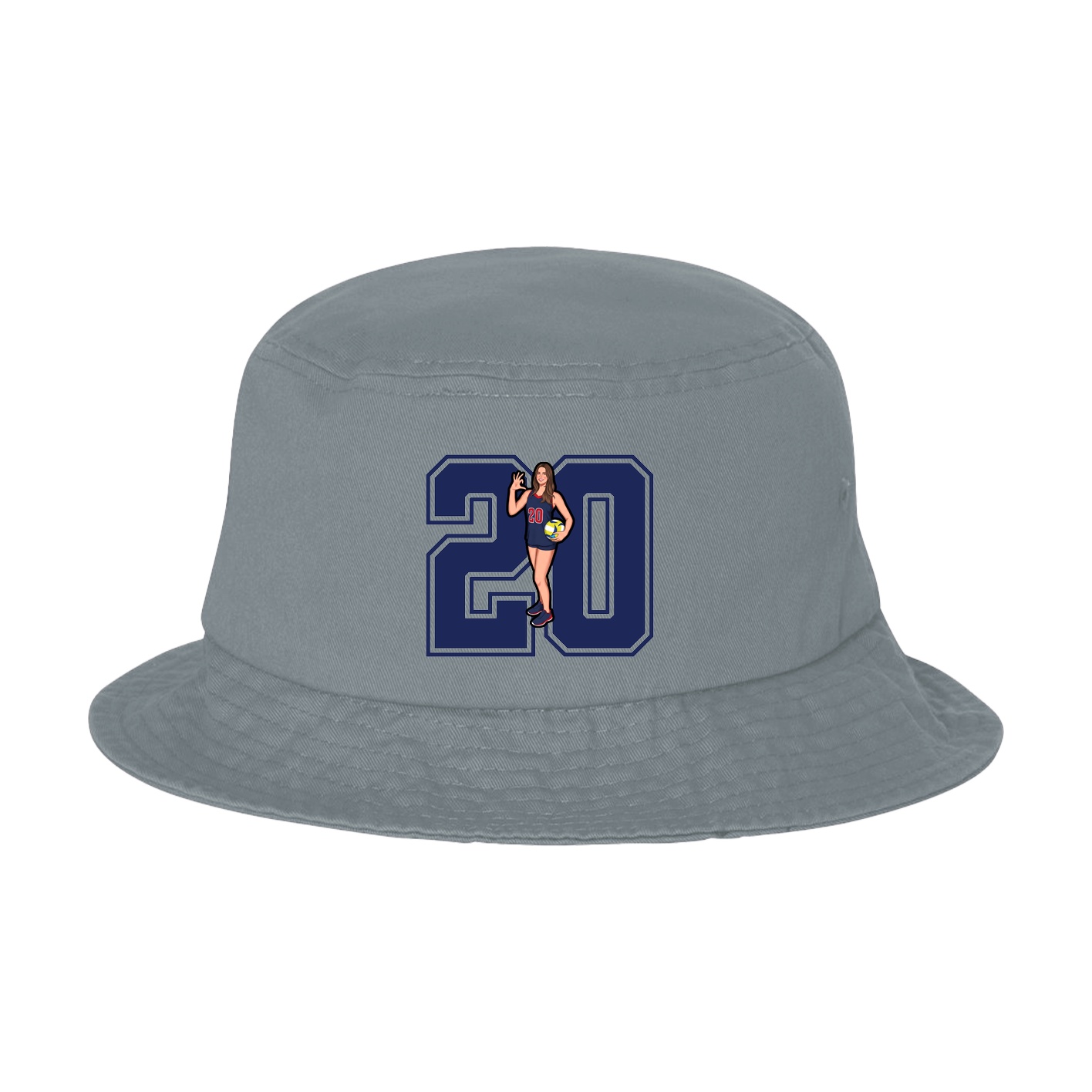 Bucket Cap — Number in Grey