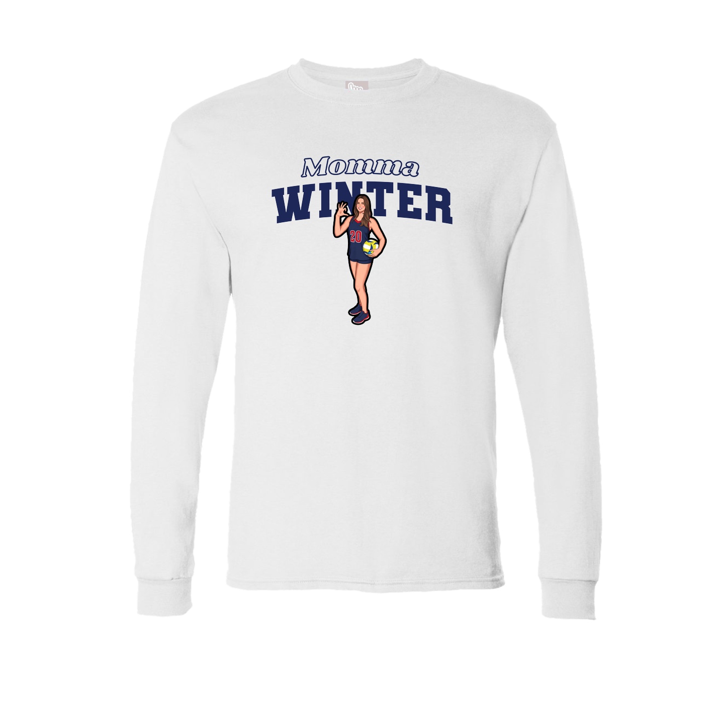 Long Sleeve Tee — Mothers Day Block in White