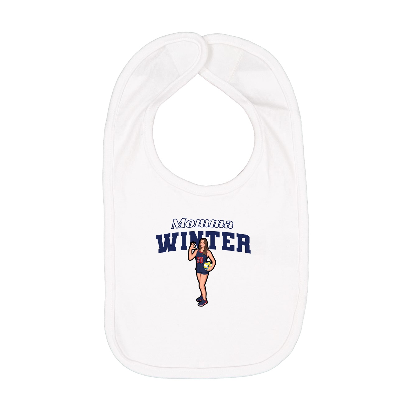 Infant Bib — Mothers Day Block in White
