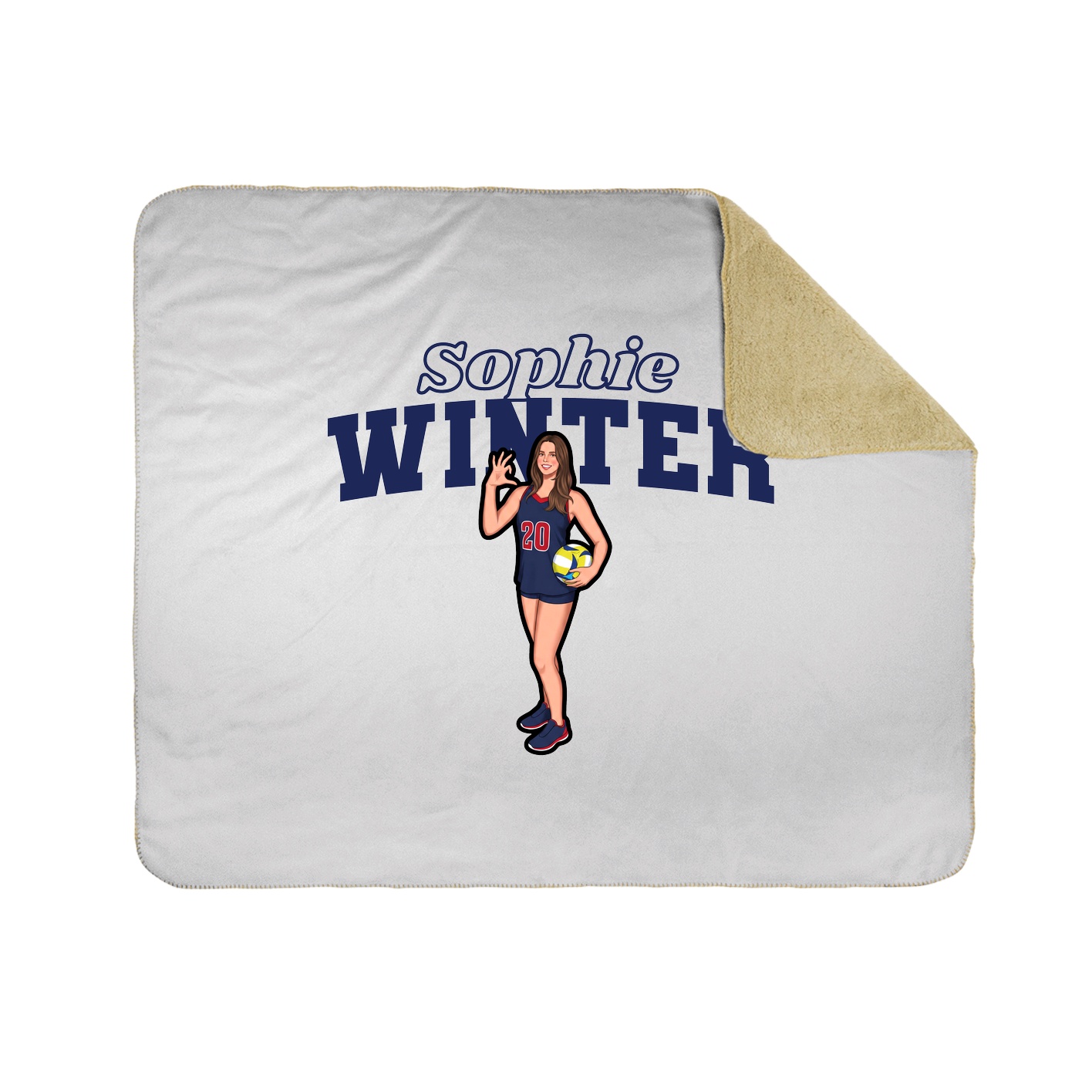 Throw Blanket — Name Arch in White