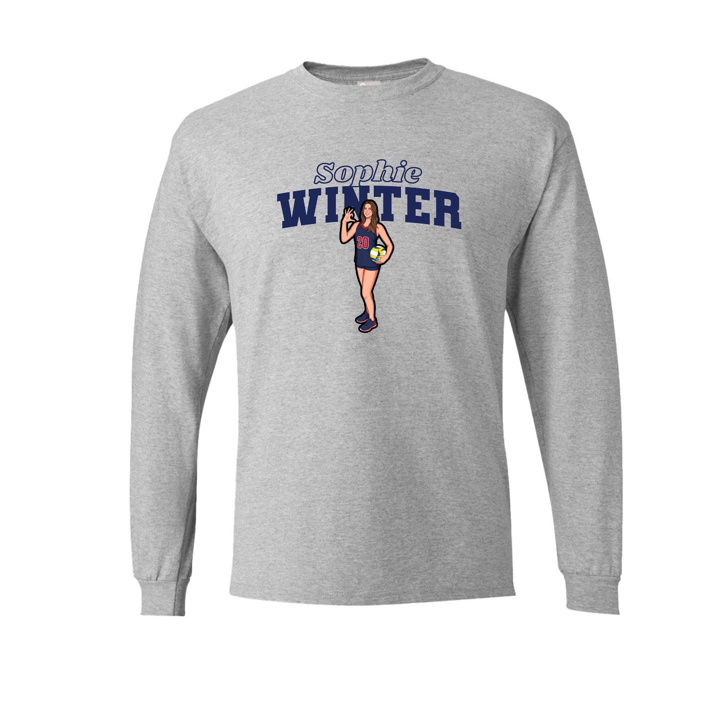 Long Sleeve Tee — Name Arch in Grey