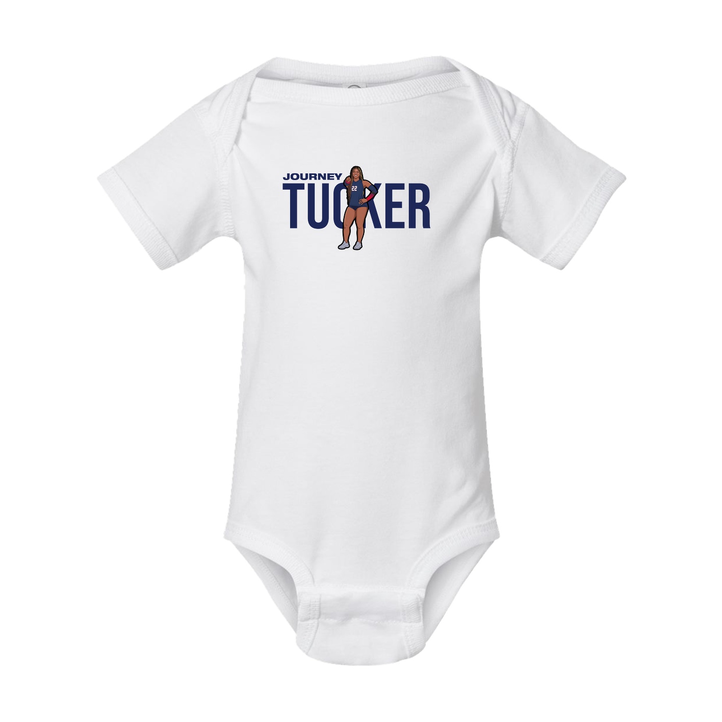 Baby Onesie — Player Name in White