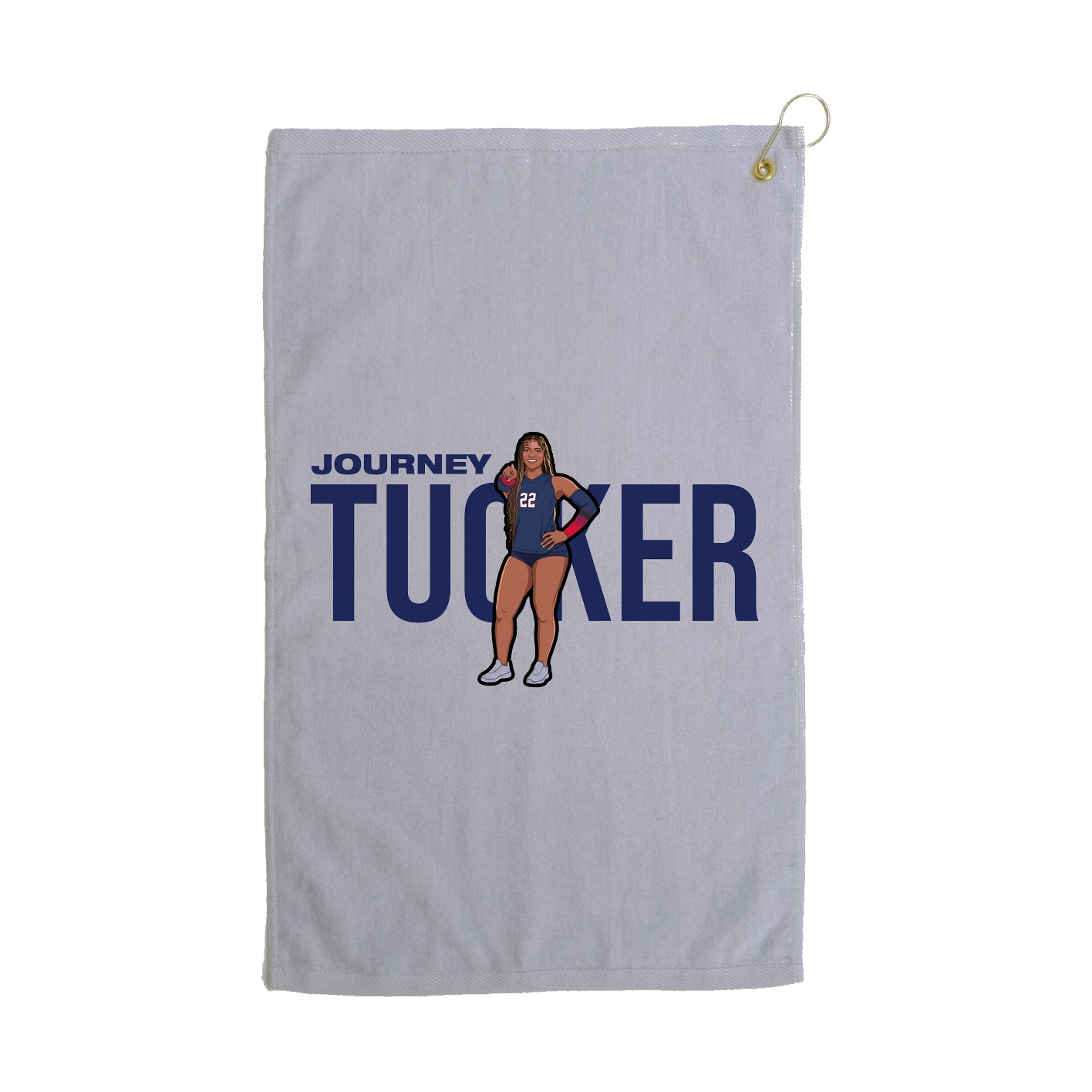 Golf Towel — Player Name in Grey