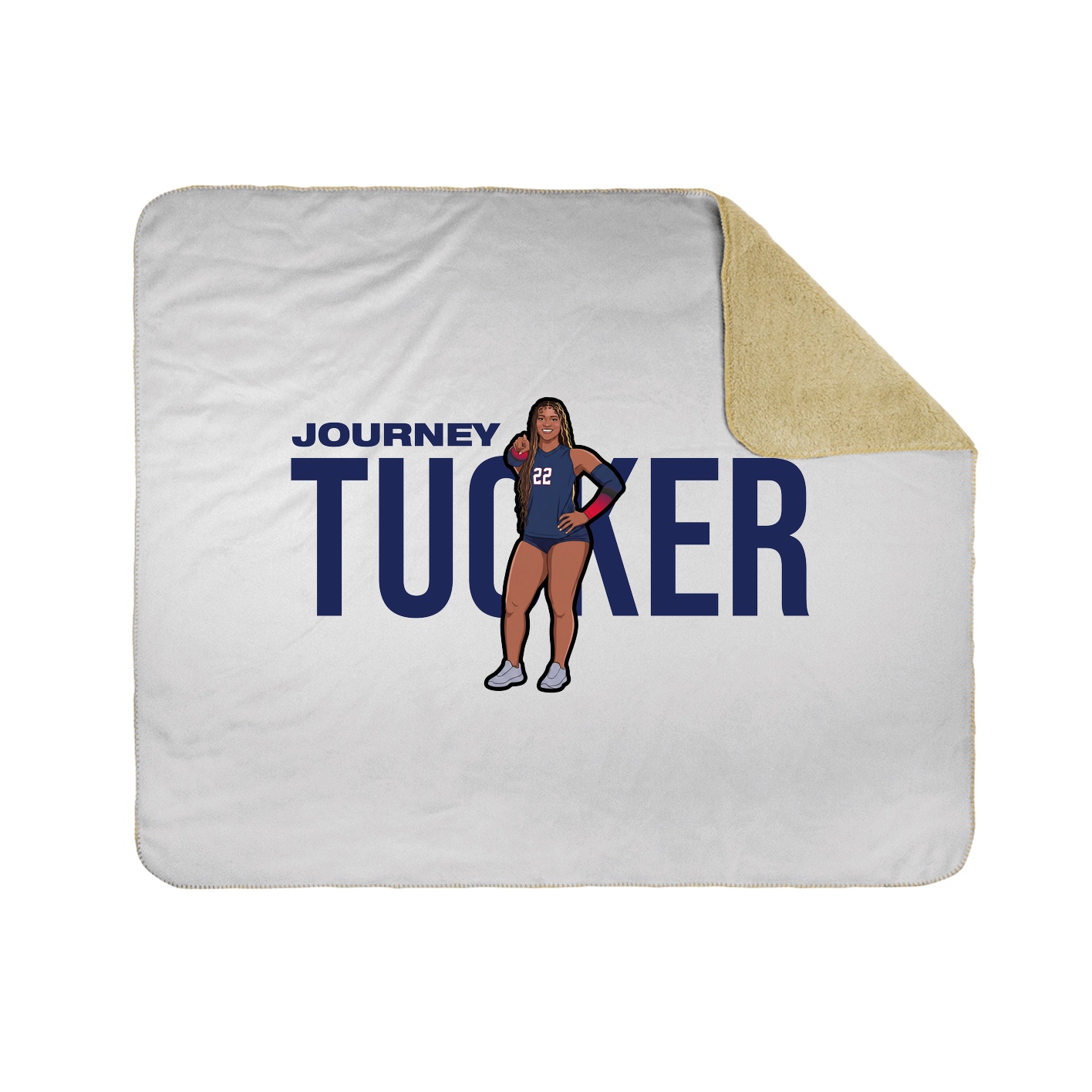 Throw Blanket — Player Name in White